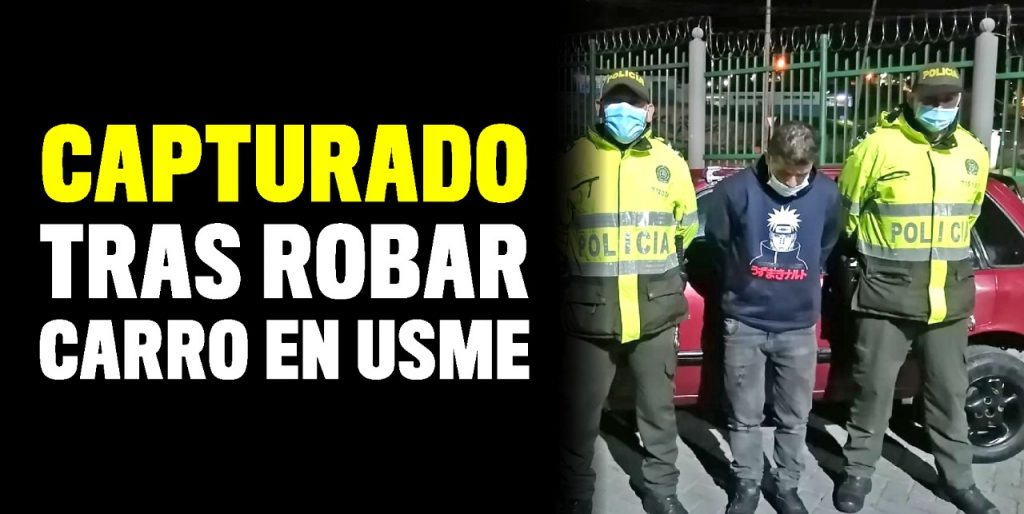 Robó carro con llaves maestras y poco después fue capturado En las últimas horas la Policía Metropolitana de Bogotá dio a conocer la captura de un sujeto que mediante la modalidad de halado robó un vehículo particular en la localidad de Usme.