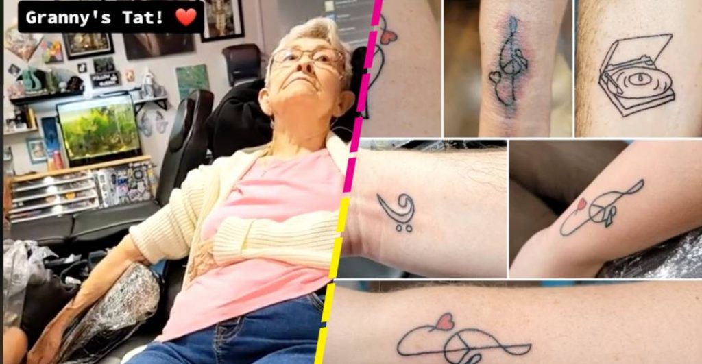 Judy, la abuelita que se atrevió a tatuarse a los 82 años Nunca es tarde para hacer lo que se desea, y eso sí que lo tiene claro esta adulta mayor llamada Judy Dede, quien a sus 82 años se siente joven y decidió lanzarse al agua con su primer tatuaje.