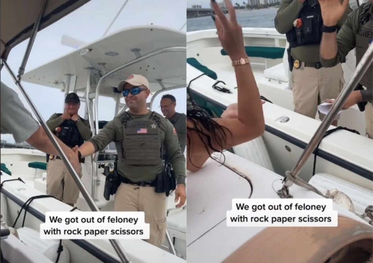 Mujeres evitaron ser arrestadas al ganarle a la Policía en "piedra, papel o tijera" Un grupo de mujeres en bikini en un yate evitaron ser detenidas por autoridades marítimas de Estados Unidos, al parecer, en Miami.