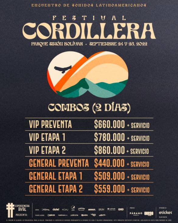 Lo que debe saber sobre el Festival Cordillera en Bogotá El próximo 24 y 25 de septiembre se llevará a cabo en Bogotá la primera edición del Festival Cordillera en el país.