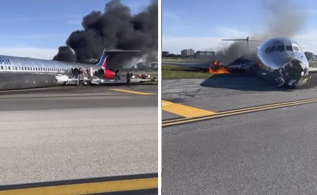 Pasajero registró en video cuando su avión comienza incendiarse Uno de los pasajeros registró con su celular los minutos de angustia que se vivieron dentro de un avión que presentó un problema al aterrizar.
