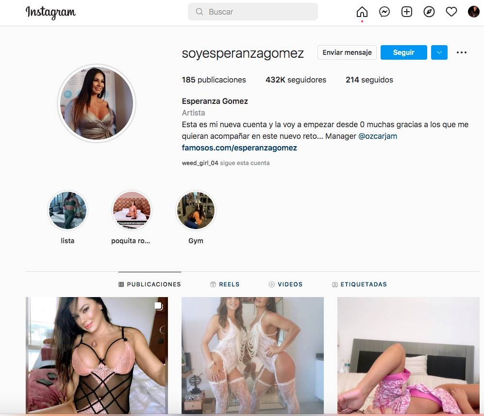 Esperanza Gómez se cansó de que Instagram la censurara Esperanza Gómez, la empresaria y modelo de contenido para adultos, se cansó de que Instagram la censurara y le cerrara varias de sus cuentas, por lo que decidió interponer una tutela contra la compañía del magnate Marc Zuckerberg.
