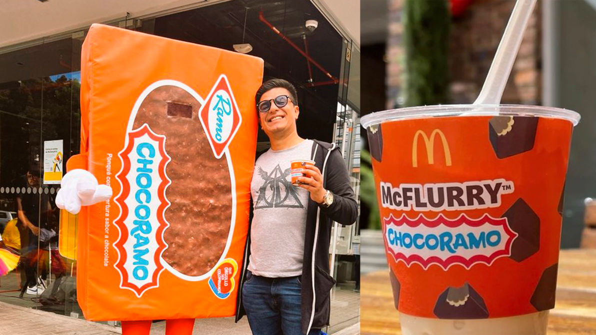 Furor por el McFlurry de Chocoramo Una de las compañías más grandes de Colombia, especializada en productos de panadería, sorprendió a los ciudadanos con una increíble alianza, se trata de Ramo que junto con McDonald's sacaron su nuevo producto: McFlurry Chocoramo.