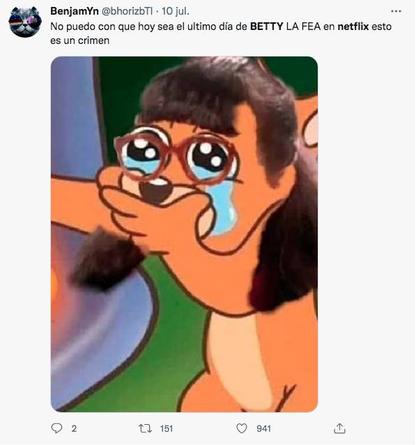 Los memes que deja la salida de 'Yo soy Betty, la fea' de Netflix 'Yo soy Betty la fea' es sin duda una de las telenovelas colombianas más famosas de la historia en nuestro país. Esta producción de RCN ha sido traducida a 25 idiomas y ha llegado a 180 países.