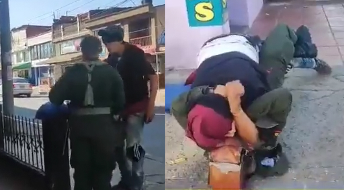 Infame golpea a policía que le pidió requisa en Chía Un caso de intolerancia se presentó en Chía, Cundinamarca, cuando un hombre atacó a un policía que le pidió una requisa.