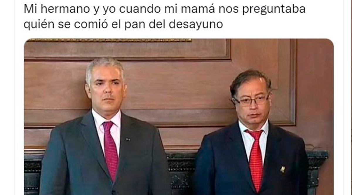 Ola de memes por foto de Petro y Duque durante condecoración Este domingo 7 de agosto ha sido un día muy llamativo debido a la posesión de Gustavo Petro como nuevo Presidente de Colombia.
