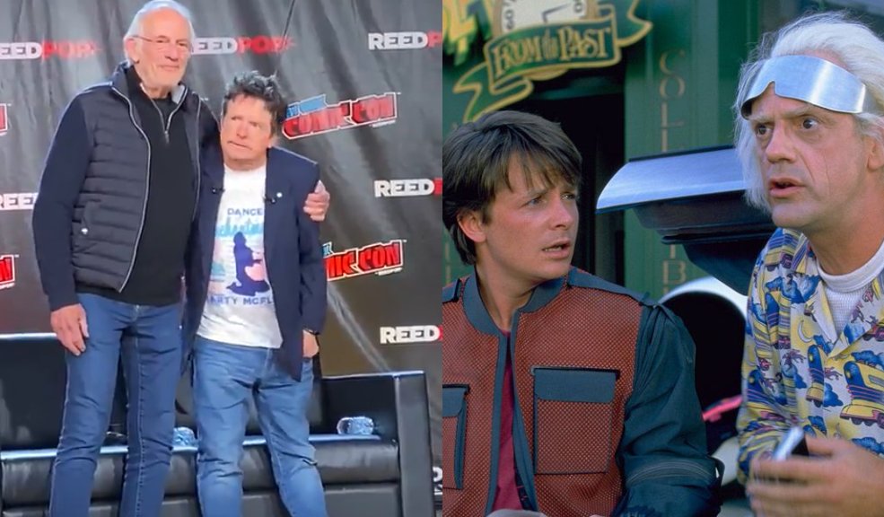 El emotivo reencuentro de los protagonistas de 'Volver al futuro' Michael J. Fox y Christopher Lloyd, protagonistas de la famosa película 'Volver al futuro', volvieron a reencontrarse en la Comic-Con de Nueva York.