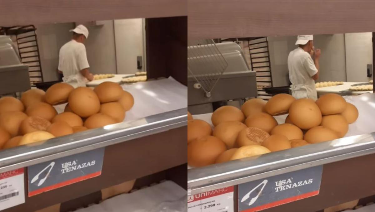 EN VIDEO: ¡Gas! Pillan a panadero lamiendo la masa de los panes En video quedó registrado un desagradable caso de desaseo de un panadero en su lugar de trabajo manipulando los alimentos.