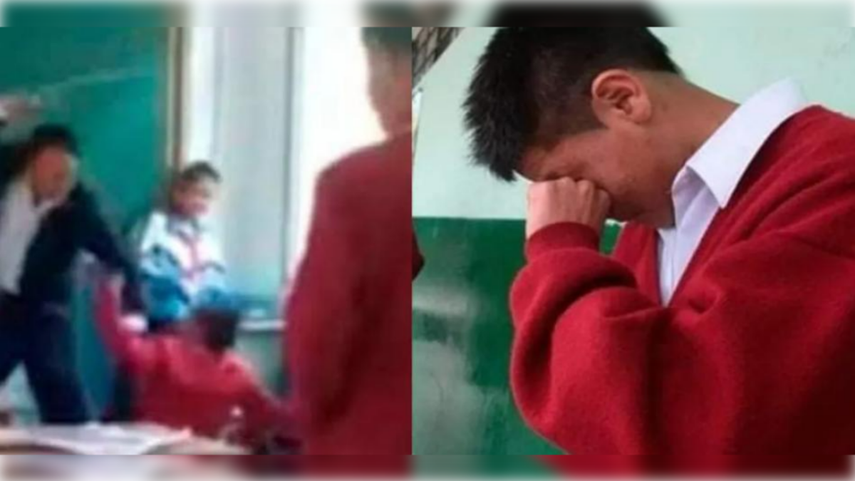 “No me arrepiento”: profesor le pegó a alumno que le daba patadas a un compañero Los casos de acoso escolar alertan a la comunidad educativa y no solo en Colombia. Recientemente se conoció el hecho de un profesor que golpeó a un alumno que estaba pateando a un compañero de clases.