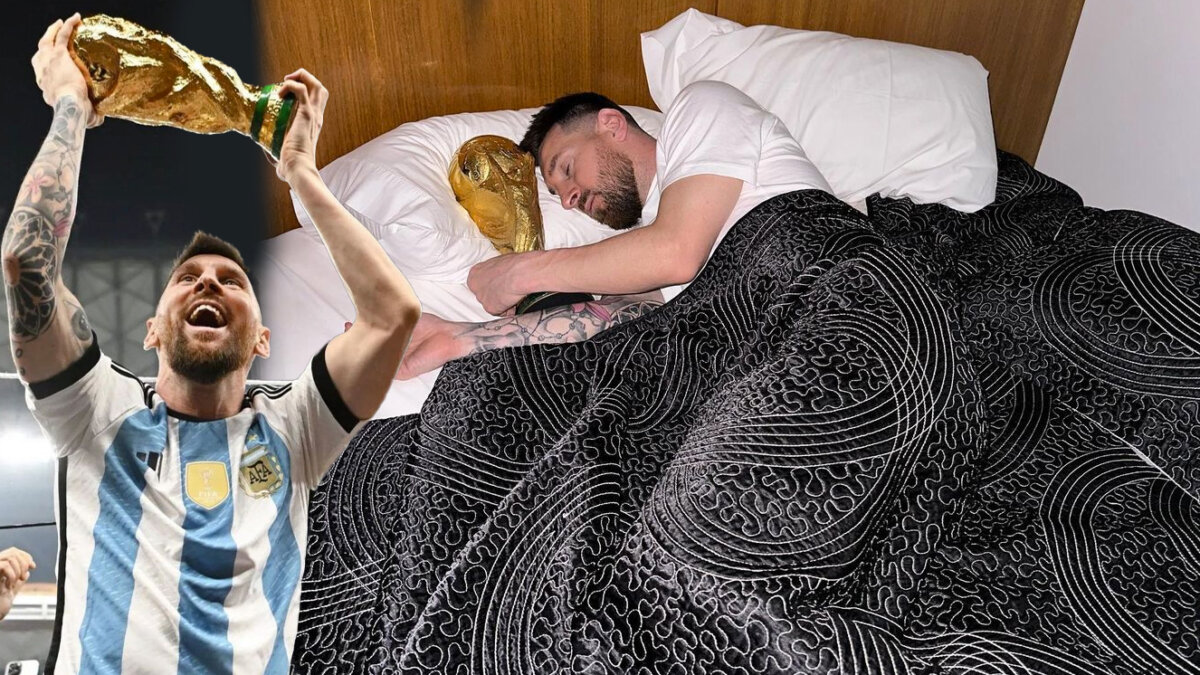 Messi amaneció arrunchado con la Copa del Mundo El campeón del Mundo, Lionel Messi, sigue disfrutando de su gran victoria contra Francia en el Mundial de Catar. Esta vez se le vio muy feliz durmiendo con la Copa.