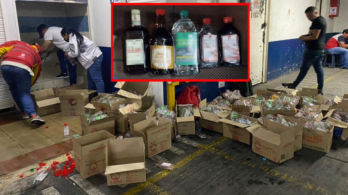 Policía destruye 235 botellas de licor chimbo En medio de un operativo de inspección en la localidad de Los Mártires, 235 botellas de licor adulterado fueron incautadas por la Policía, las cuales obviamente fueron destruidas para evitar su circulación en el mercado.