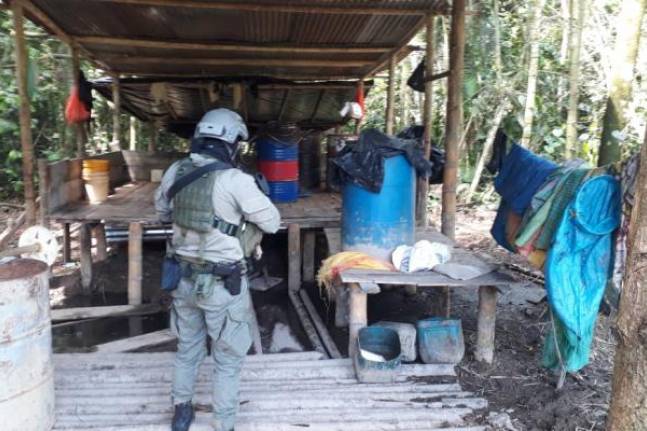 Destruyeron 10 laboratorios que producían coca En los últimos dos días las autoridades ubicaron y destruyeron 10 laboratorios que producían cocaína en los municipios de Riosucio y El Carmen del Darién, en el departamento del Chocó.