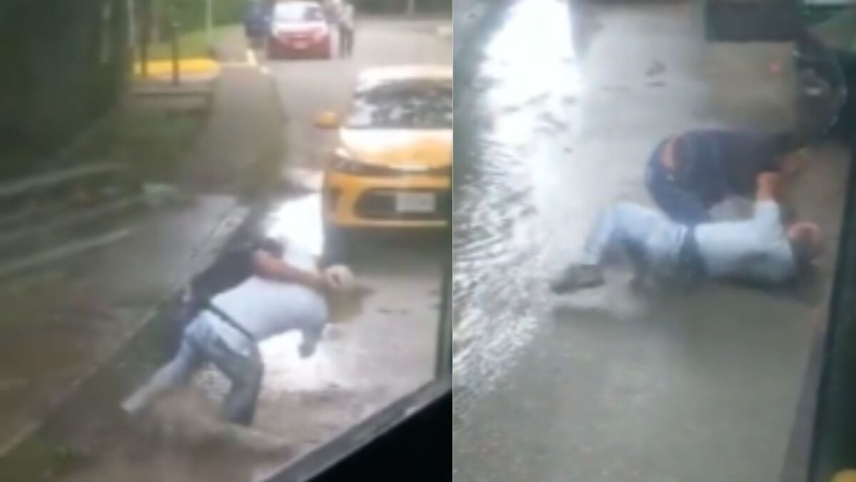 VIDEO: conductores se fueron a los golpes y hasta a machete se agarraron En video quedó grabado cuando dos conductores se fueron a los golpes en plena calle y hasta con un machete se agredieron.