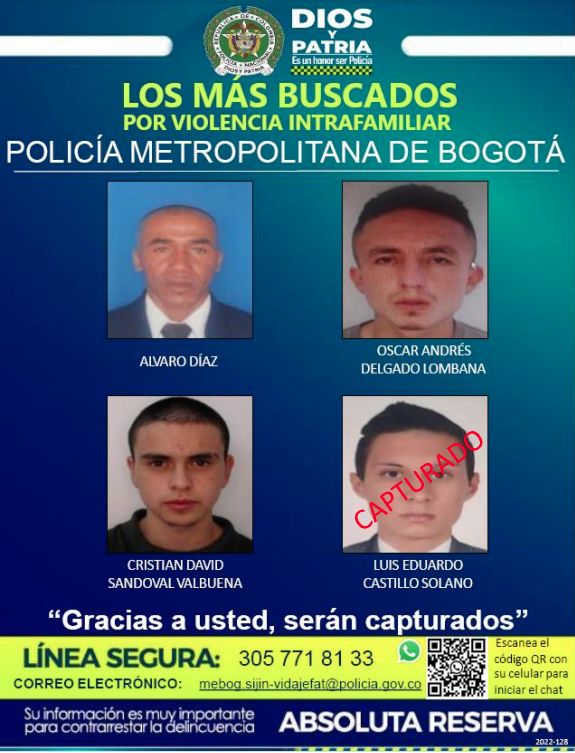 ¡Mucho ojo! Estos son los pillos más buscados en toda Bogotá Usted puede ayudar a la Policía Nacional a dar con la captura de estos delincuentes, para que respondan por delitos sexuales, homicidio, hurto, tráfico de estupefacientes violencia intrafamiliar.