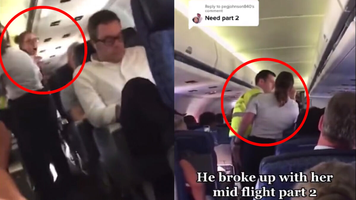 Tremendo show hizo una mujer en pleno vuelo porque su novio le terminó A través de TikTok, se hizo viral un video en el cual una joven grita desesperada e incontrolablemente en pleno vuelo hasta el punto de tirarse al suelo del avión.