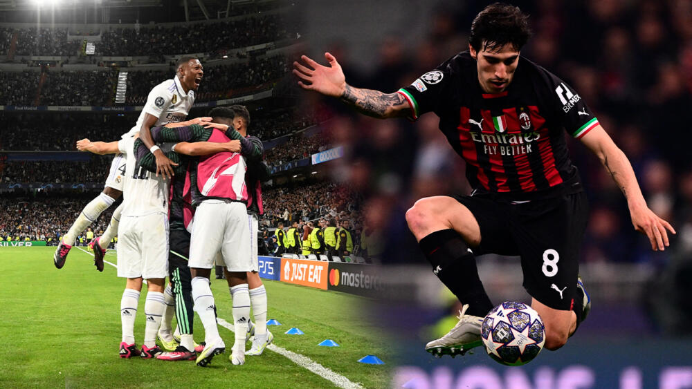 El Real y el Milán hicieron valer su localía en la Champions League El Real Madrid y el Milán pegaron primero en la ida de los cuartos de final de la Champions League.