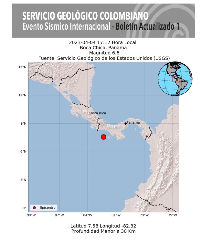 Fuerte temblor sacudió a Panamá este martes Un temblor de 6,6 de magnitud sacudió las aguas de Panamá la tarde de este martes 4 de abril.