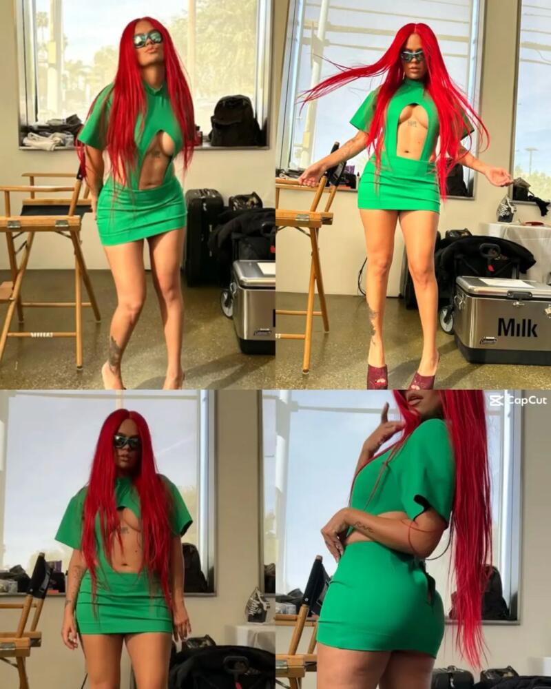 La verdadera Bichota: Las fotos reales de Karol G con su vestido verde y sin editar Karol G compartió las fotos sin retocar que la tomó la revista GQ de México.