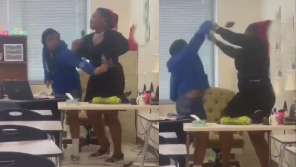¡Insólito! Profesora y estudiante se pelearon en pleno salón de clase por un celular Profesora y alumna resultaron enfrentadas a los golpes en pleno salón de clases.