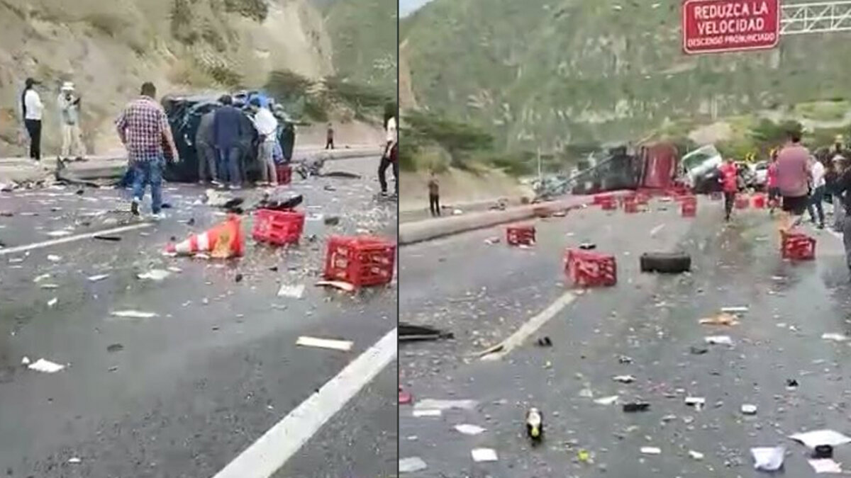 Fatal accidente de tránsito en Ecuador dejó tres muertos y 20 heridos Durante la tarde de este sábado 27 de mayo se registró un aparatoso accidente de tránsito en la vía que conecta la población de Guayllabamba con la ciudad de Quito. Por el momento se ha confirmado la muerte de tres personas y 20 heridos. El accidente fue provocado por el volcamiento de un tráiler que terminó afectando a otros 23 vehículos.