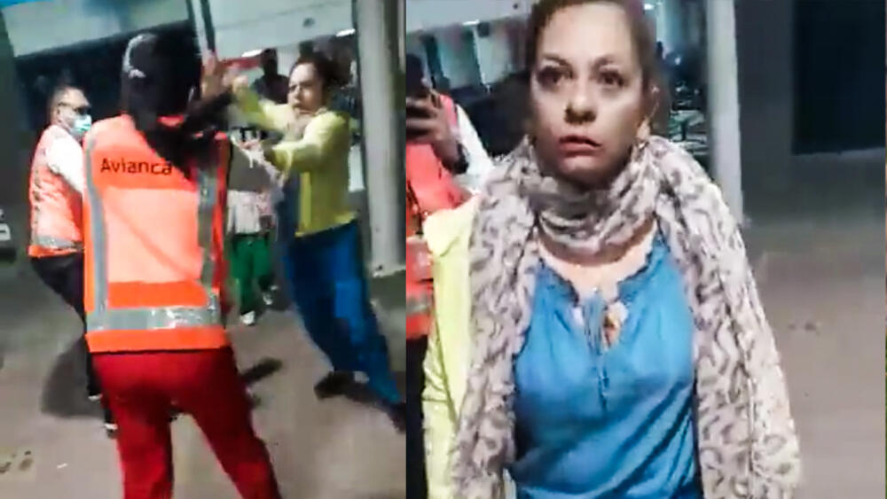 Mujer agredió brutalmente a funcionarios de Avianca La mujer reaccionó violentamente contra los funcionarios porque le solicitaron el registro civil de su hija.