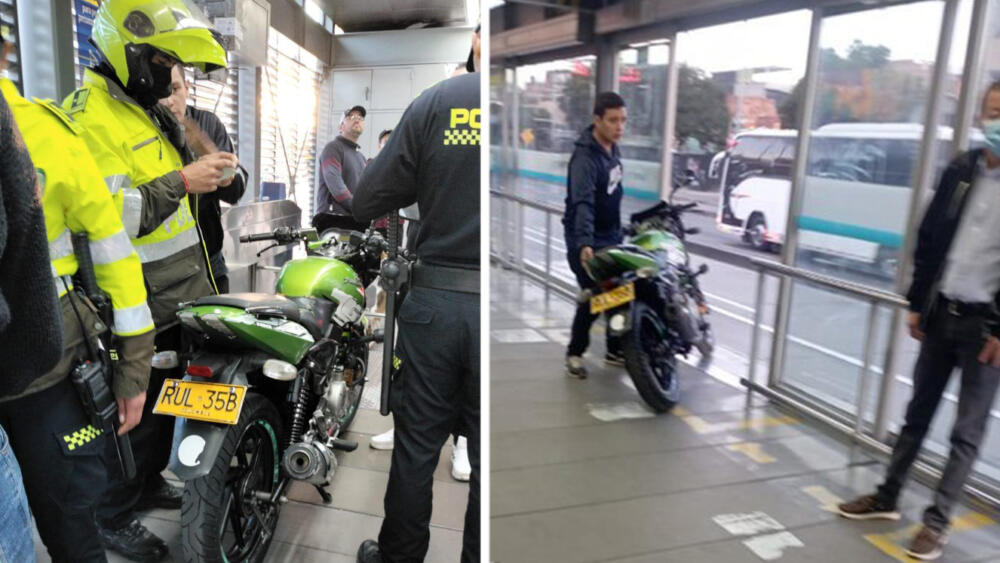 Se quedó sin gasolina y le tocó llevarse la moto en TransMilenio Un hombre protagonizó un hecho insólito en la estación de TransMilenio de Venecia luego de que fue sorprendido por agentes de tránsito mientras llevaba su motocicleta en uno de los articulados tras quedarse sin gasolina.