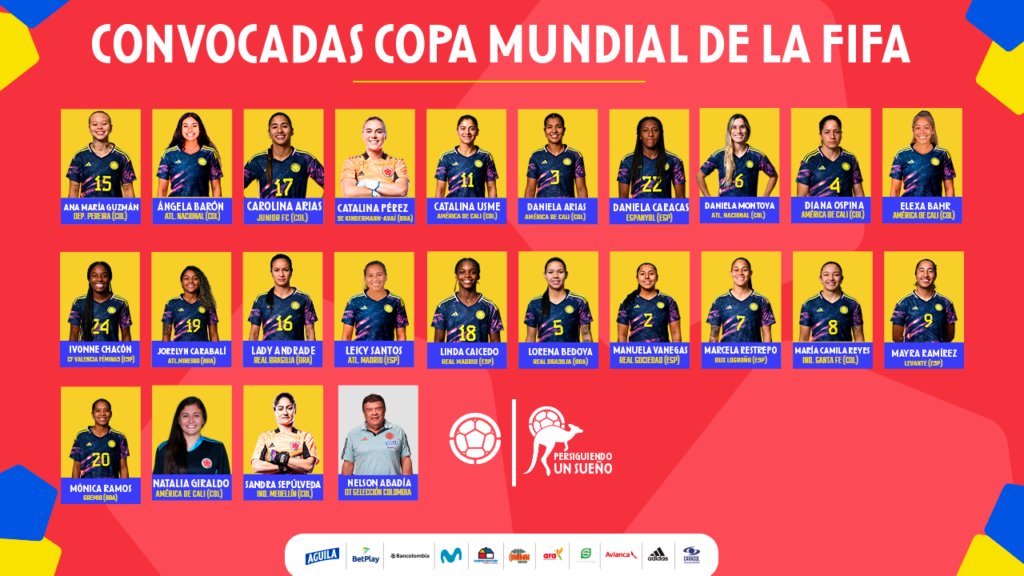 Estas son las elegidas para representar a Colombia en el Mundial A través de la cuenta oficial de Twitter de la Selección Colombia se dio el anuncio de las 23 jugadoras elegidas para representar al país durante la Copa Mundial Femenina que se jugará este año en Australia y Nueva Zelanda.