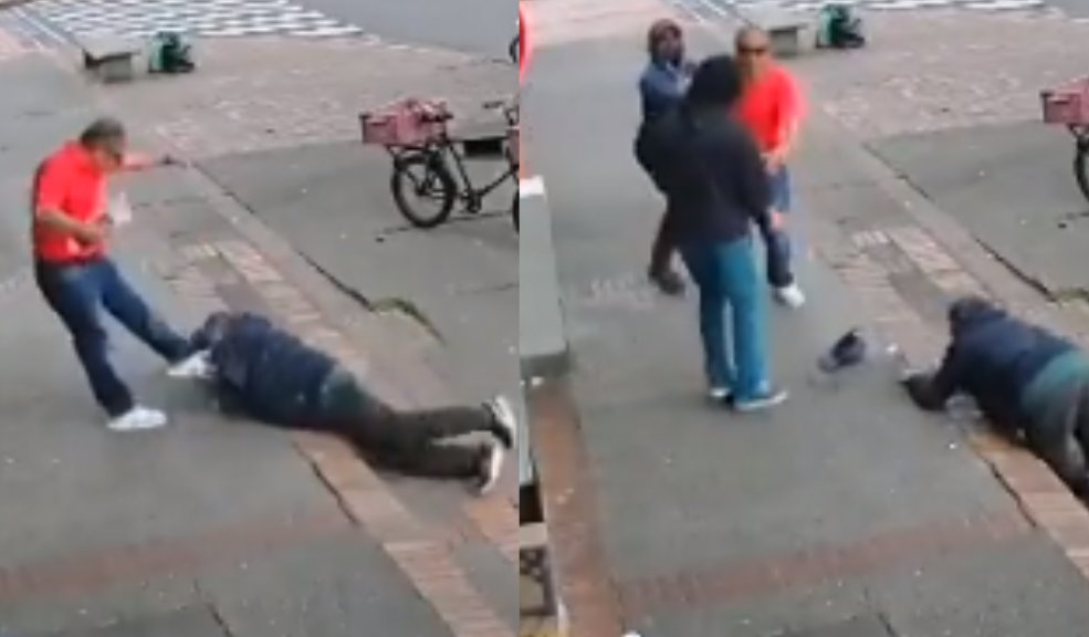 EN VIDEO: Brutal golpiza a adulto mayor que se tropezó en Fontibón En video quedó registrado el momento en el que un hombre golpeó a un adulto mayor, luego de que este se tropezara.