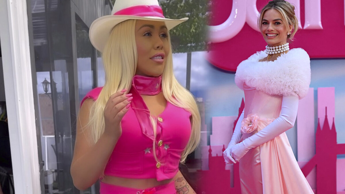 Yina Calderón sorprende con su pinta para ir al estreno de ‘Barbie’ La influenciadora y empresaria Yina Calderón no deja de sorprender con cada una de sus excentricidades y aprovechando que este jueves 20 de julio se estrenó en Colombia la película de 'Barbie', decidió disfrazarse de la icónica muñeca de Mattel.