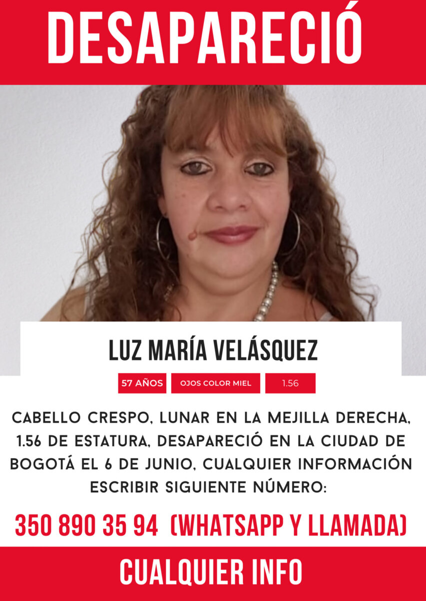 Misteriosa desaparición de comerciante en el Restrepo Luz María, una comerciante de calzado del sector del Restrepo, desapareció de manera misteriosa. Su familia teme que haya sido víctima de los prestamistas 'gota a gota'.