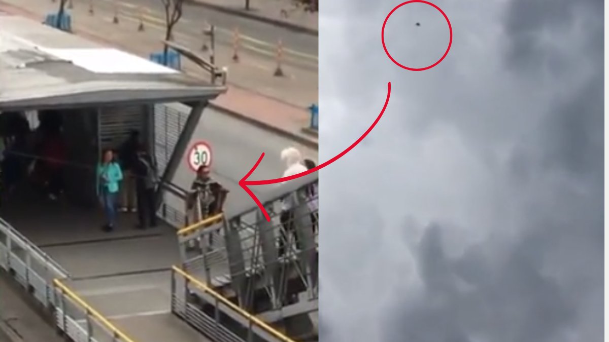 EN VIDEO: Captan a un hombre elevando cometa desde una estación de TransMilenio Captan a un hombre elevando una cometa al interior de la estación de TransMilenio Boyacá, por la troncal de la Calle 80.