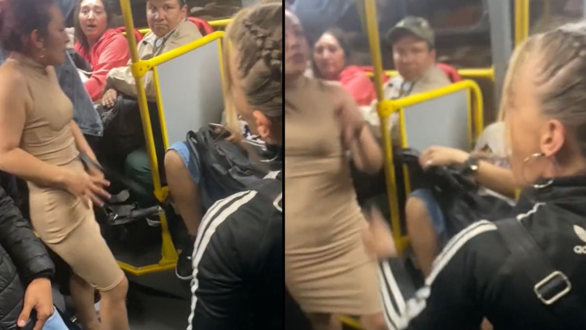 Como en un ring de boxeo mujeres se enfrentaron en TransMilenio Pasajero captó el momento en el que dos mujeres se enfrentan al interior de un bus de TransMilenio.