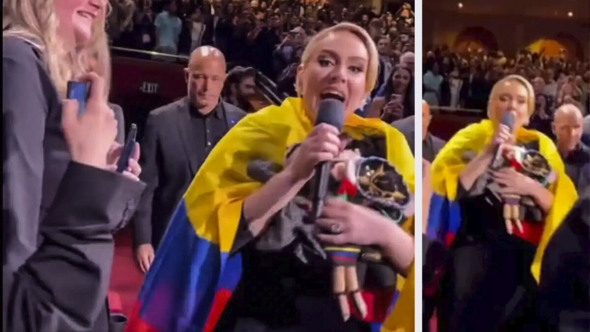¡Qué orgullo! Adele lució la bandera colombiana durante un concierto en Las Vegas Adele es de las cantantes más queridas por cientos de fanáticos en todo el mundo, y durante este fin de semana se acaba de ganar el cariño de los colombianos luego de que cantó durante un concierto luciendo los colores de nuestra bandera.