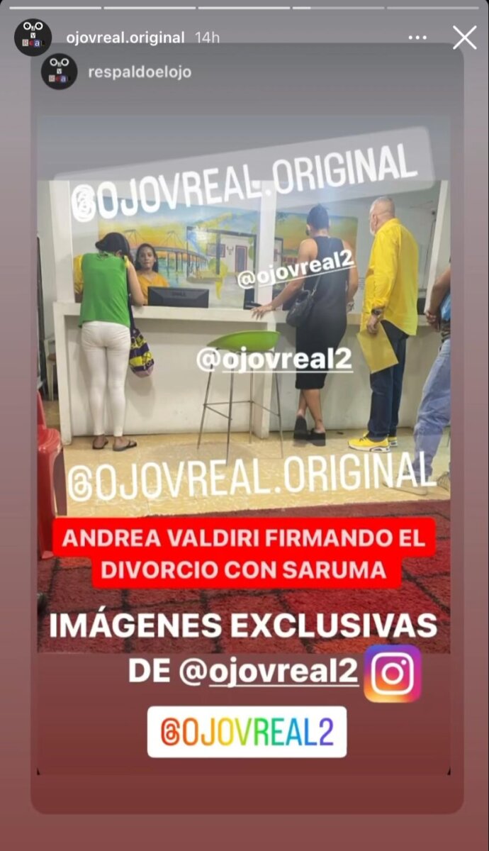 Foto confirmaría que Andrea Valdiri y Felipe Saruma habrían firmado el divorcio Estas fotos confirmarían que Andrea Valdiri y Felipe Saruma habrían firmado el divorcio en una notaría del Atlántico.