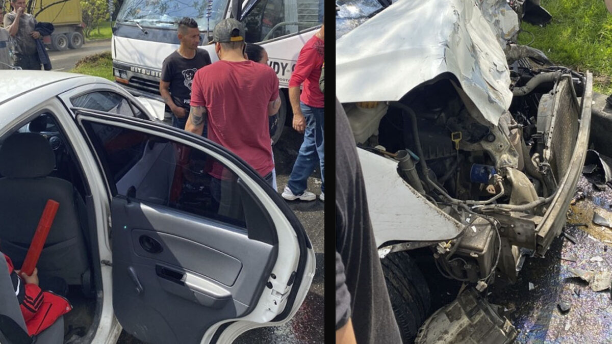 Grave accidente en la Variante de Madrid Un vehículo particular y un furgón se chocaron en el puente de la Variante en Madrid (Cundinamarca).