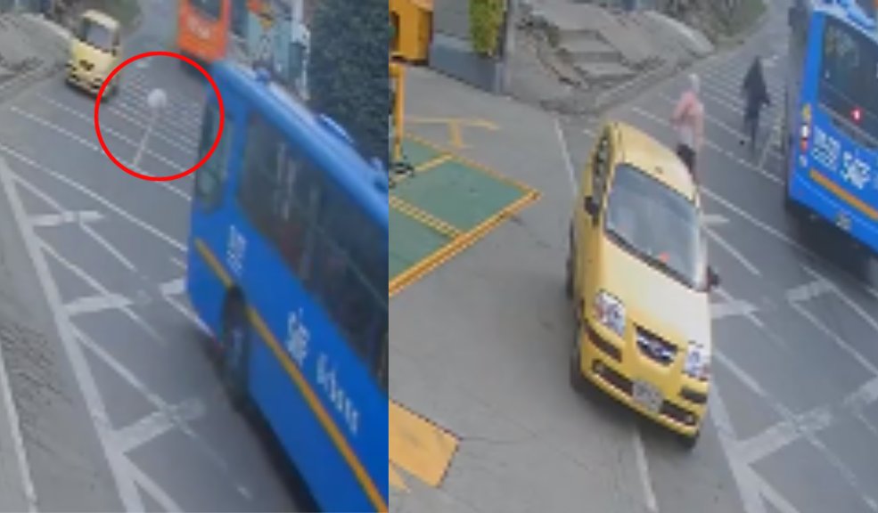EN VIDEO: Conductor arrolla a perrito que cae de un taxi El perrito cae de un taxi en movimiento y un conductor del Sitp resulta arrollándolo. Aquí está el video.