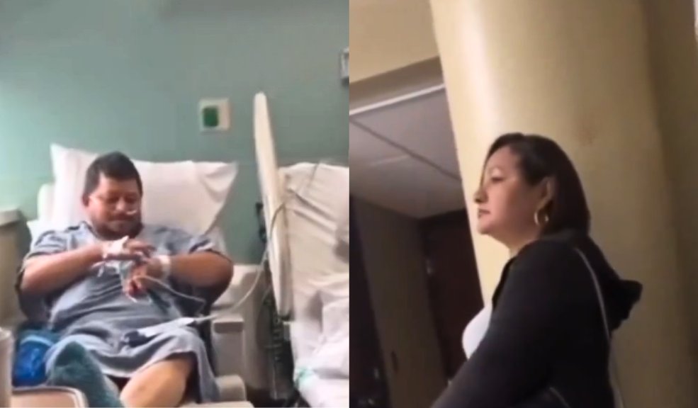 EN VIDEO: Fue a visitar a su esposo al hospital y lo encontró con la amante Mientras grababa la vergonzosa escena, la supuesta amante no perdió tiempo en saludar a la cámara.