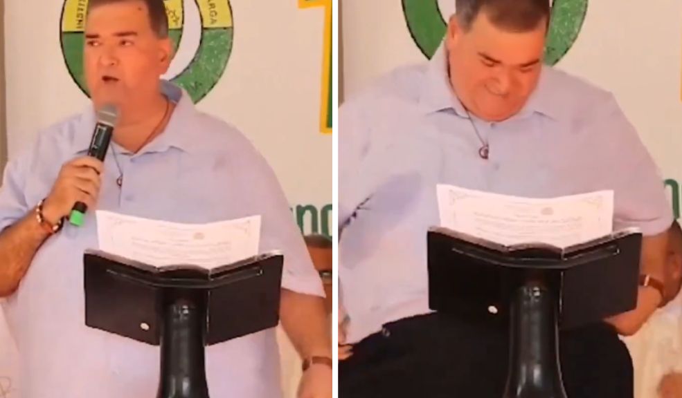 EN VIDEO: A alcalde se le cayeron los pantalones mientras daba un discurso El mandatario estaba en la conmemoración de los 109 años del municipio cuando sus pantalones terminaron en el piso.